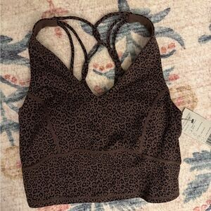 Leopard Print Strappy Back Crop Tank